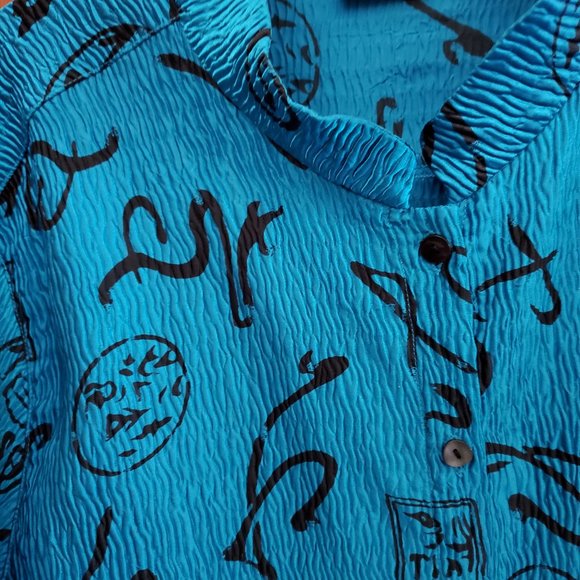 Turquoise Top - Chicos 3 - Asian Theme/Mandarin Collar - Picture 4 of 6